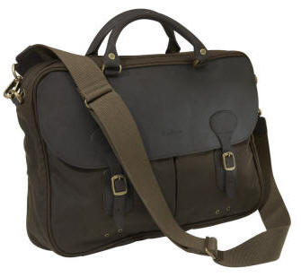 Barbour waxed 2024 leather briefcase